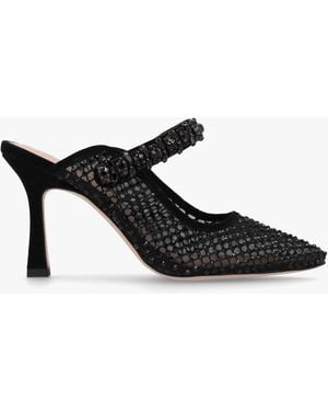 Daniel Alma Black Crystal Mesh Heeled Mary Janes