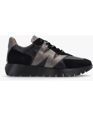 Wonders Oslo Black Suede & Nylon Trainers