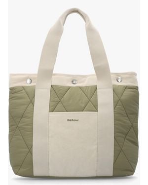 Barbour Healy Quilted Bleached Tote Bag - Natural