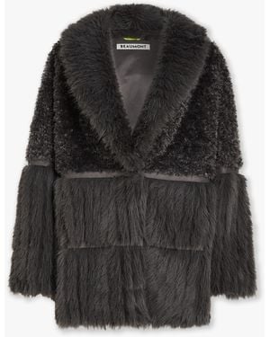 Beaumont Organic Kaia Racoon Recycled Faux Fur Oversized Coat - Black