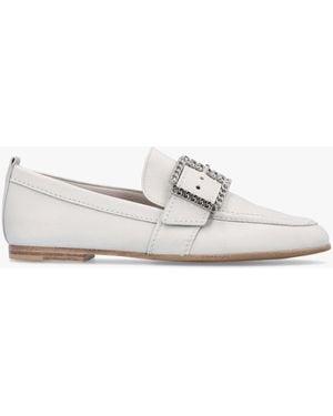 Kennel & Schmenger Emma Leather Buckle Loafers - White