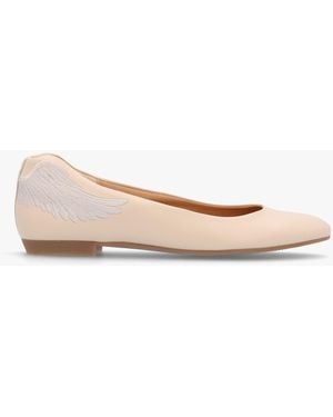 Martel Angels Wings Metallic Leather Ballet Court Shoes - Pink