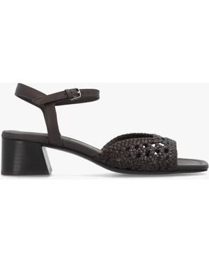 Radley The Camden Chocolate Leather Woven Low Heel Sandals - White