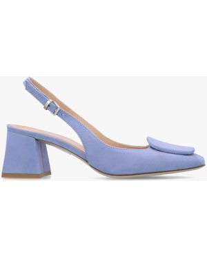 Daniel Nessie Block Heel Sling Backs - Blue