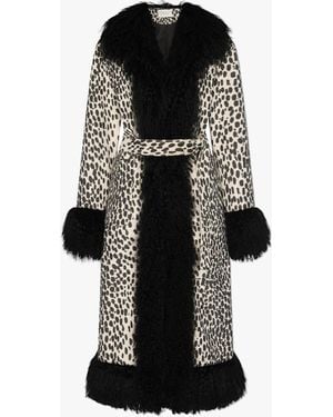 Charlotte Simone Rita Dotty Mongolian Lambswool Long-line Afghan Coat - Black