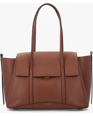 Radley Medium The Chancery Flapover Cognac Leather Shoulder Bag - Brown