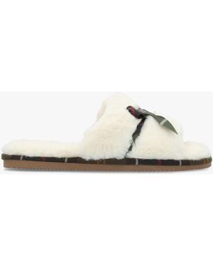 Barbour Eleanora Cream Slipper - White