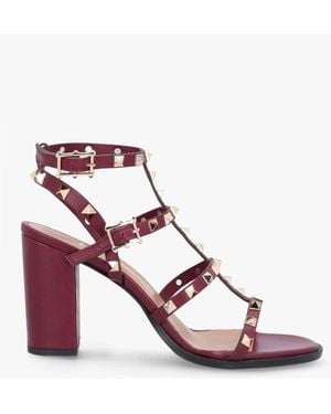 Daniel Pitter Studded Block Heeled Sandals - Pink