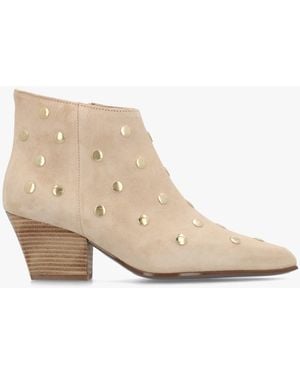 Alpe Alderfly Studded Western Ankle Boots - Natural