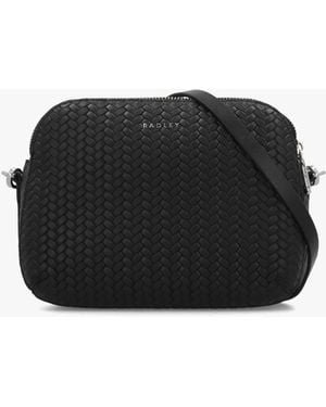 Radley Dukes Place Weave Medium Top Zip Cross-Body Bag - Black