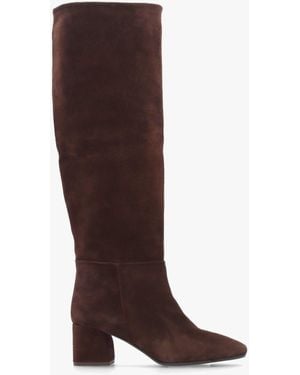 Daniel Lala Mid-Block Heel Knee Boots - Brown