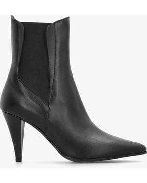 Daniel Nelly Black Leather Cone Heel Chelsea Boots