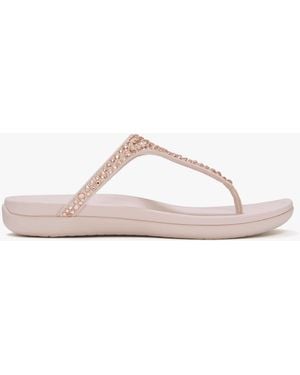 Fitflop Solay Nude Rose Mixed Crystal Tote Post Sandals - Pink
