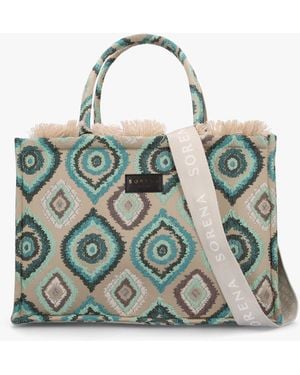 Sorena One-of-a-kind Ageri Multicoloured Tote Bag - Green