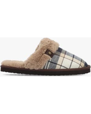 Barbour Claudia Light Birchwood Mule Slippers - White