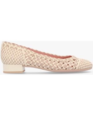 Pretty Ballerinas Gretschen Multicoloured Woven Leather Ballerina Court Shoes - Natural