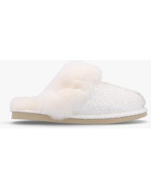 Daniel Soglit White Sheepskin Slippers