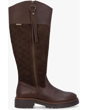 Barbour Ingrid Dark Knee High Boots - Brown