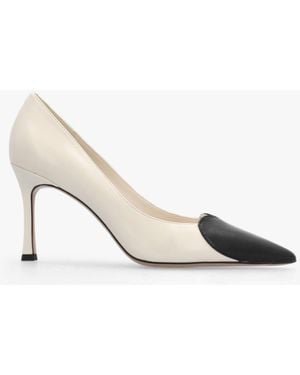 Daniel Elove Cream Leather Heart Toe Cap Court Shoes - White