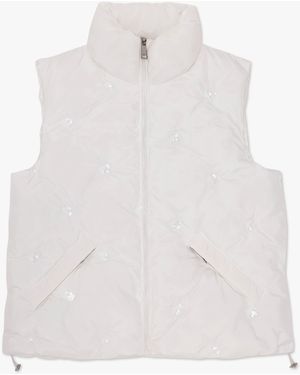 Carre Noir White Quilted Sequin Embellished Gillet