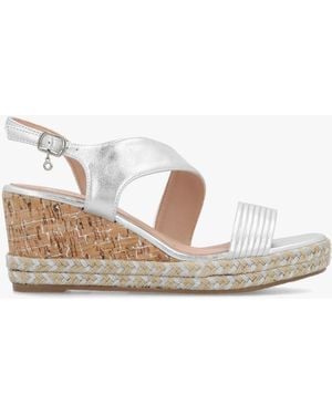Moda In Pelle Spotalia Cork Mid Wedge Sandals - White