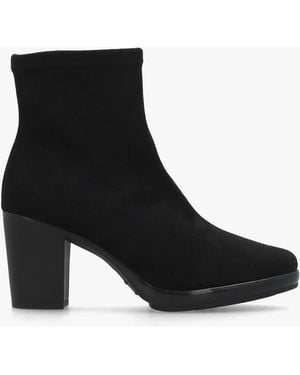 Daniel Micha Block Heel Ankle Boots - Black
