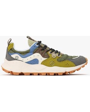 Flower Mountain Men's Yamano 3 Uni Kaiso Eco Suede & Nylon Anthracite Trainers - Green