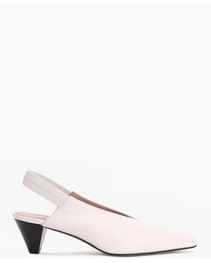 Daniel Sani Cream Leather Pointed Almond Toe Heeled Sling Backs - White