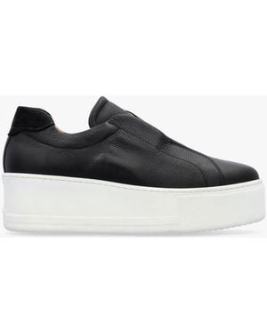 Daniel Tred Tumbled Leather Laceless Flatform Trainers - Black