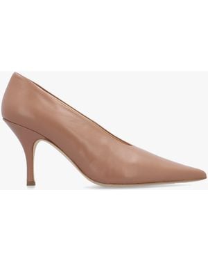 Russell & Bromley Easton Blush Leather Heeled Court Shoes - Brown