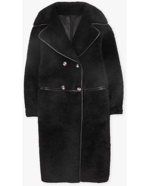 Oakwood Tilda Shearling Style Longline Coat - Black