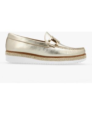 Daniel Peonie Gold Leather Loafers - White