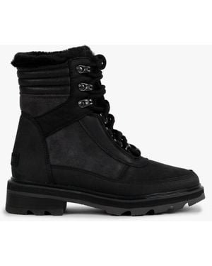 Sorel Lennox Lace Cosy Stkd Jet Black Waterproof Boots