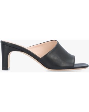 Evaluna Asymmetric One Strap Heeled Mules - White