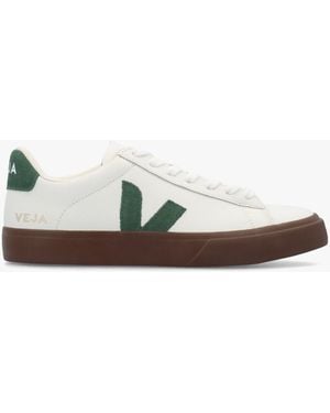 Veja Campo Leather Cyprus Bark Trainers - White