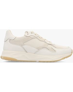 CLAE Zuma Off Light Natural Gum Leather Trainers - White