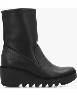 Fly London Boik Wedge Ankle Boots - Black