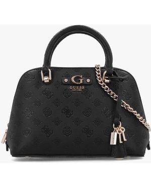 Guess Dita Dome Satchel Bag - Black