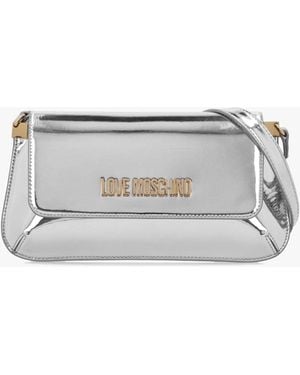 Love Moschino Smart Mirror Argento Evening Shoulder Bag - White
