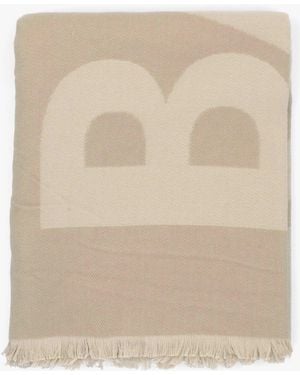 Barbour Milla Camel Logo Wrap Scarf - Natural