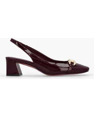 Daniel Sachay Leather Sling Back Court Shoes - Brown