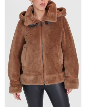 Oakwood Tresor Tan Wool Aviator Jacket - Brown