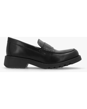 Fly London Rixi Black Leather Chunky Loafers