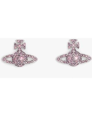 Vivienne Westwood Grace Bas Relief Light Rose Crystal Earrings - White