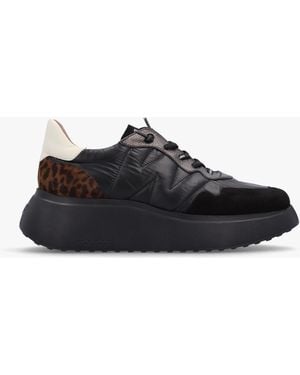 Wonders Roma Black Mixed Textile Chunky Trainers