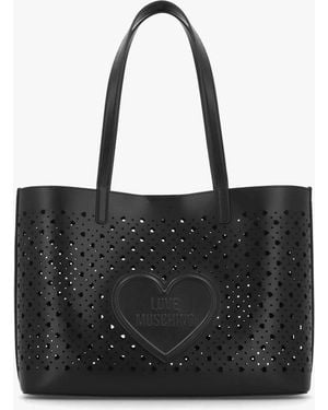 Love Moschino Heart Basket Nero Tote Bag - Black