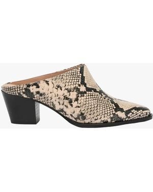 Russell & Bromley Betton Leather Heeled Mules - White
