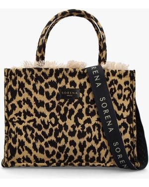Sorena One-of-a-kind Wild Leopard Tote Bag - Black