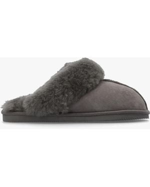 Daniel Shut Sheepskin Twinface Slippers - Grey