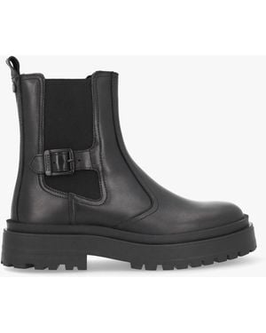 Barbour Milla Black Leather Chunky Chelsea Boots